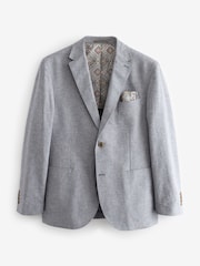 Chambray bleu - Ajustement régulier - Blazer Blend en lin texturé - Image 6 de 10