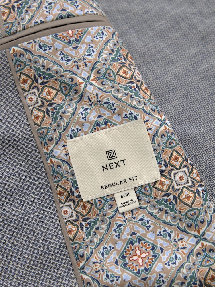 Chambray bleu - Ajustement régulier - Blazer Blend en lin texturé - Image 8 of 10