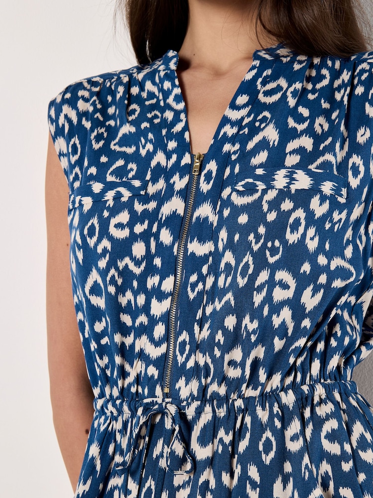 Apricot Blue Animal Print Midi Dress - Image 4 of 4