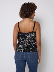 SCAMP & DUDE Black Star Cluster Lace Trim Cami Top - Image 2 of 4