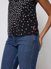 SCAMP & DUDE Black Star Cluster Lace Trim Cami Top - Image 4 of 4