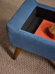 Soft Twill Navy Blue Wilson Storage Footstool - Image 2 of 6