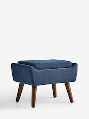 Soft Twill Navy Blue Wilson Storage Footstool - Image 3 of 6