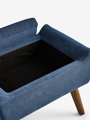 Soft Twill Navy Blue Wilson Storage Footstool - Image 6 of 6