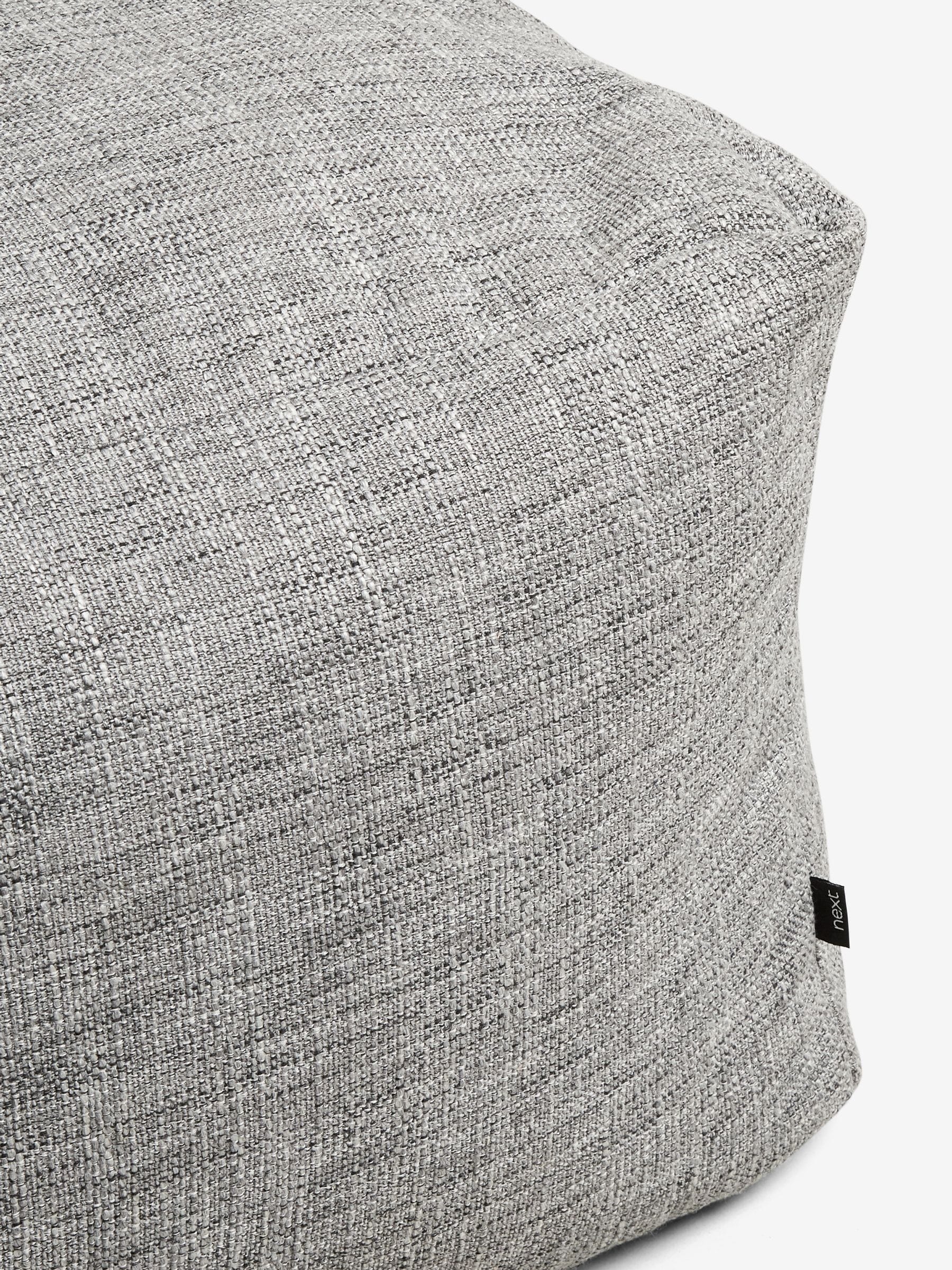 Dark Grey Boucle Weave Large Pouffe