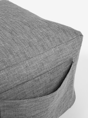 Dark Grey Bouclé Weave Large Pouffe - Image 5 of 5