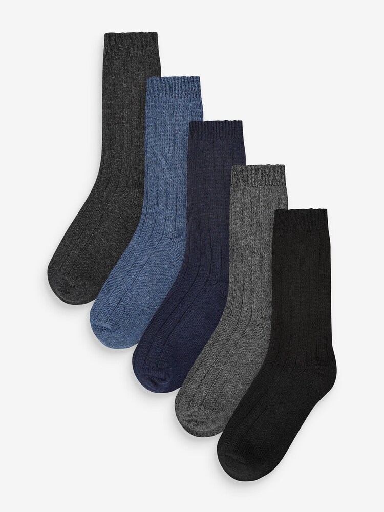 Jeff Banks Multi Heavy Duty Rib Boot Socks 5 Pack - Image 1 of 6