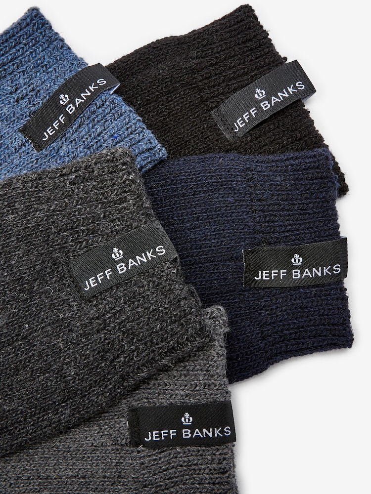 Jeff Banks Multi Heavy Duty Rib Boot Socks 5 Pack - Image 6 of 6