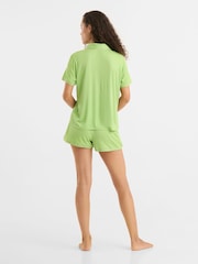 Urban Threads Green Rib Button Up Short Pyjamas Set - Image 2 of 5