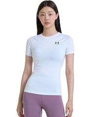 Under Armour White Under Armour Heat Gear Authentics Black T-Shirt - Image 1 of 8
