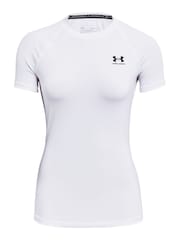 Under Armour White Under Armour Heat Gear Authentics Black T-Shirt - Image 7 of 8