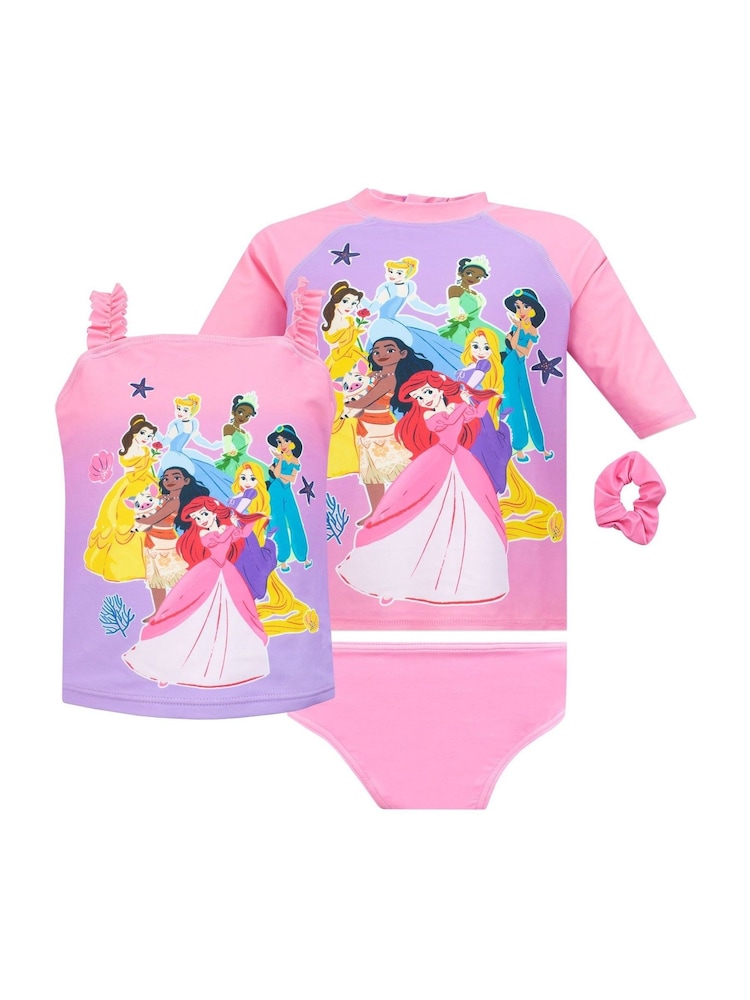 Character Pink Disney Princess 4 Piece Swim Set - Image 1 of 5
