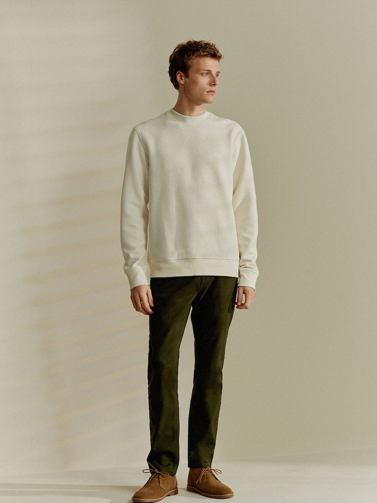Ecru Premium Texture Crew Sweatshirt - Image 1 of 1