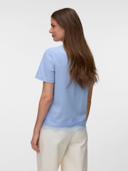 VERO MODA Blue Lace Trim Short Sleeve T-Shirt - Image 2 of 5
