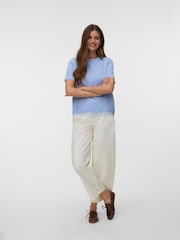 VERO MODA Blue Lace Trim Short Sleeve T-Shirt - Image 3 of 5