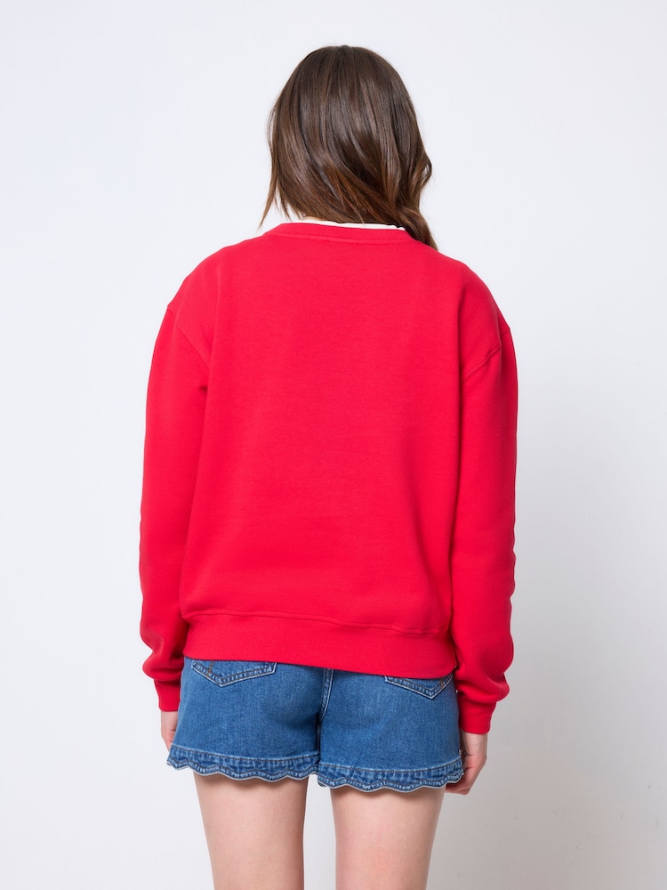 SCAMP & DUDE Red Embroidered Logo Ultimate Sweatshirt - Image 2 of 4 SCAMP & DUDE Red Embroidered Logo Ultimate Sweatshirt - Image 2 of 4