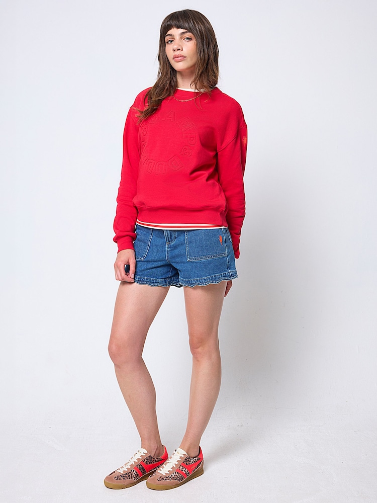 SCAMP & DUDE Red Embroidered Logo Ultimate Sweatshirt - Image 4 of 4 SCAMP & DUDE Red Embroidered Logo Ultimate Sweatshirt - Image 4 of 4