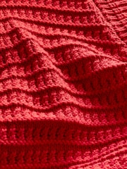 Red Gold Button Pocket Detail Cardigan - Image 4 of 4