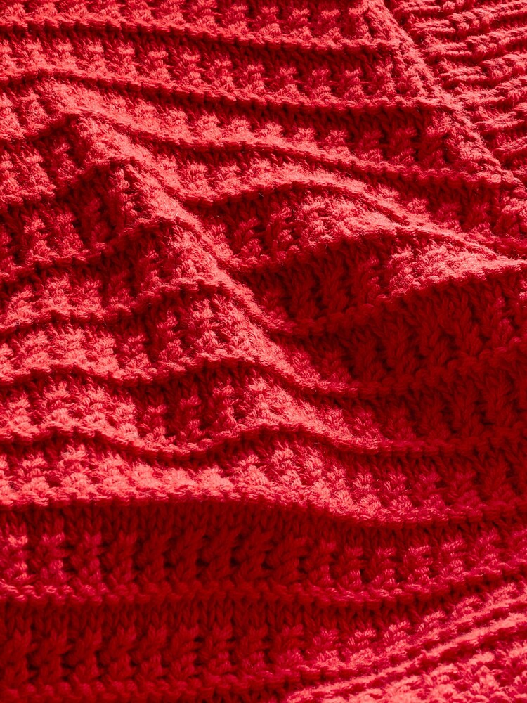 Red Gold Button Pocket Detail Cardigan - Image 4 of 4