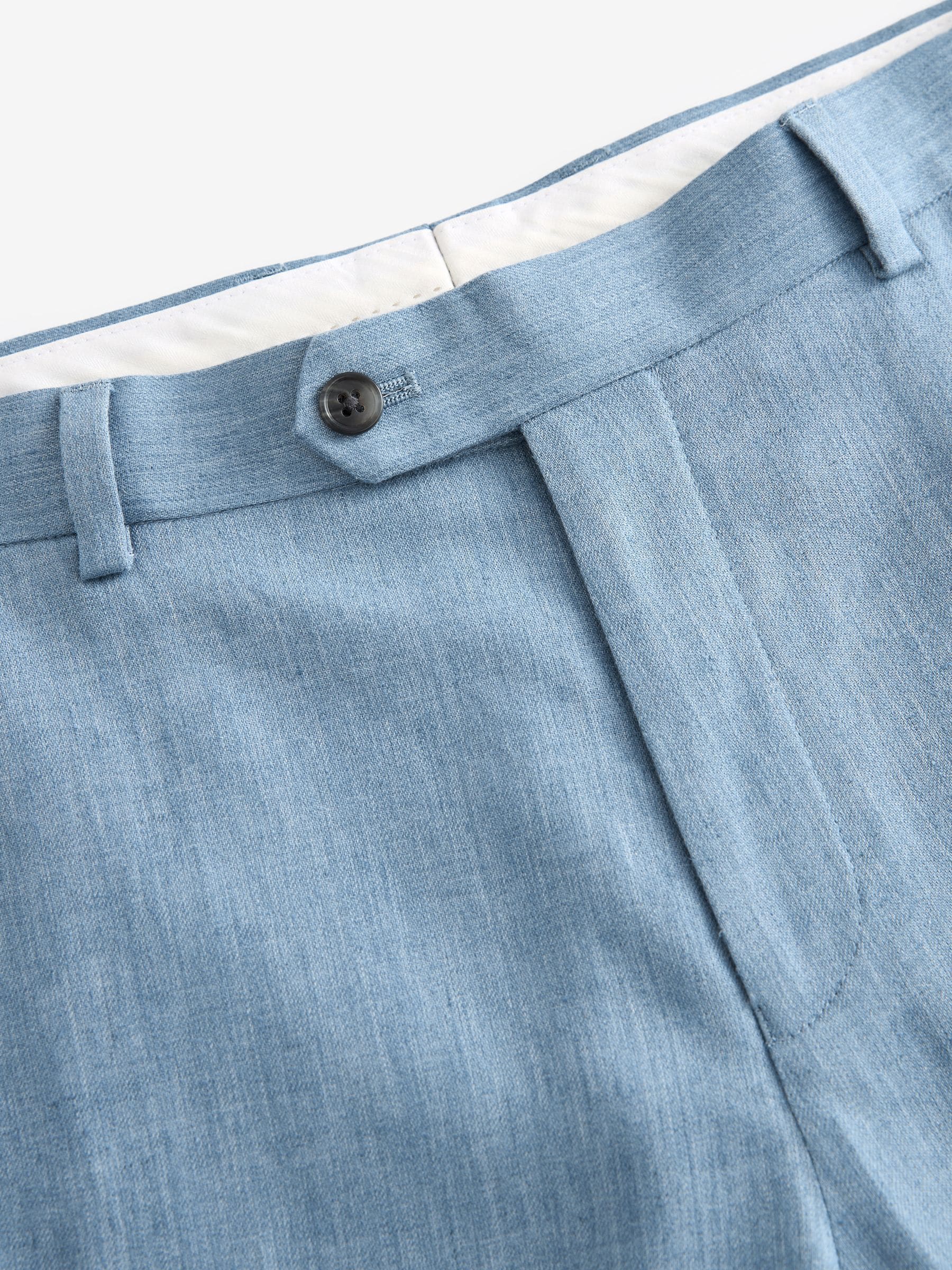 Buy Light Blue Linen Blend Tailored Fit Suit Trousers from