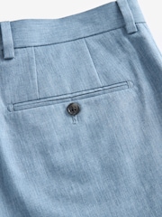 Light Blue Linen Blend Tailored Fit Suit Trousers - Image 7 of 8