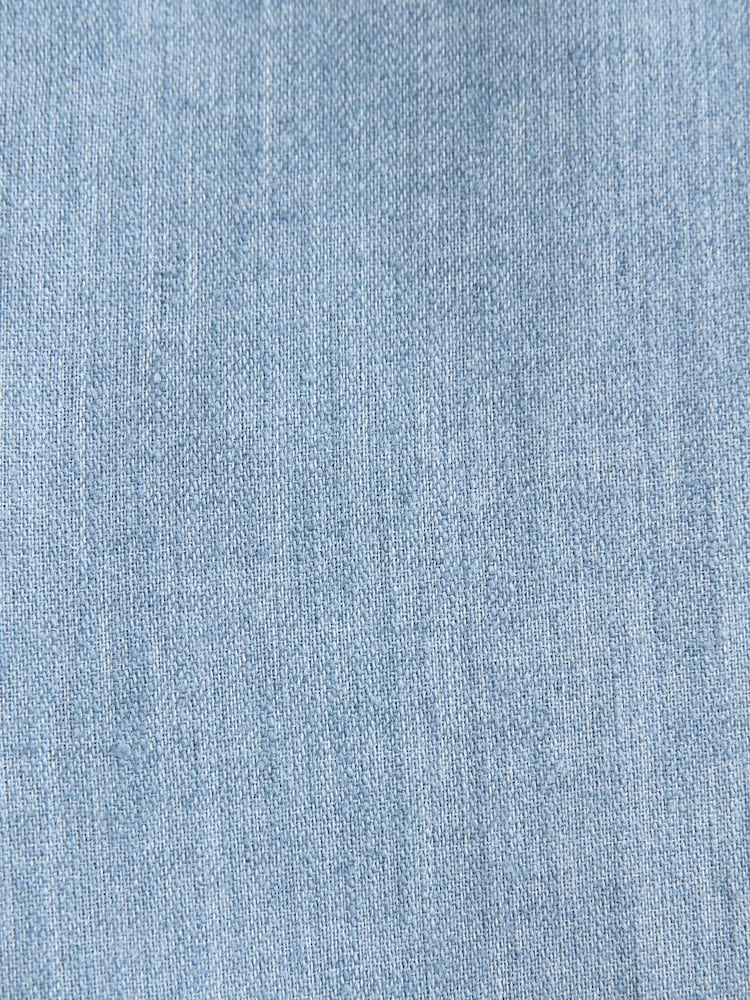 Light Blue Linen Blend Tailored Fit Suit Trousers - Image 8 of 8