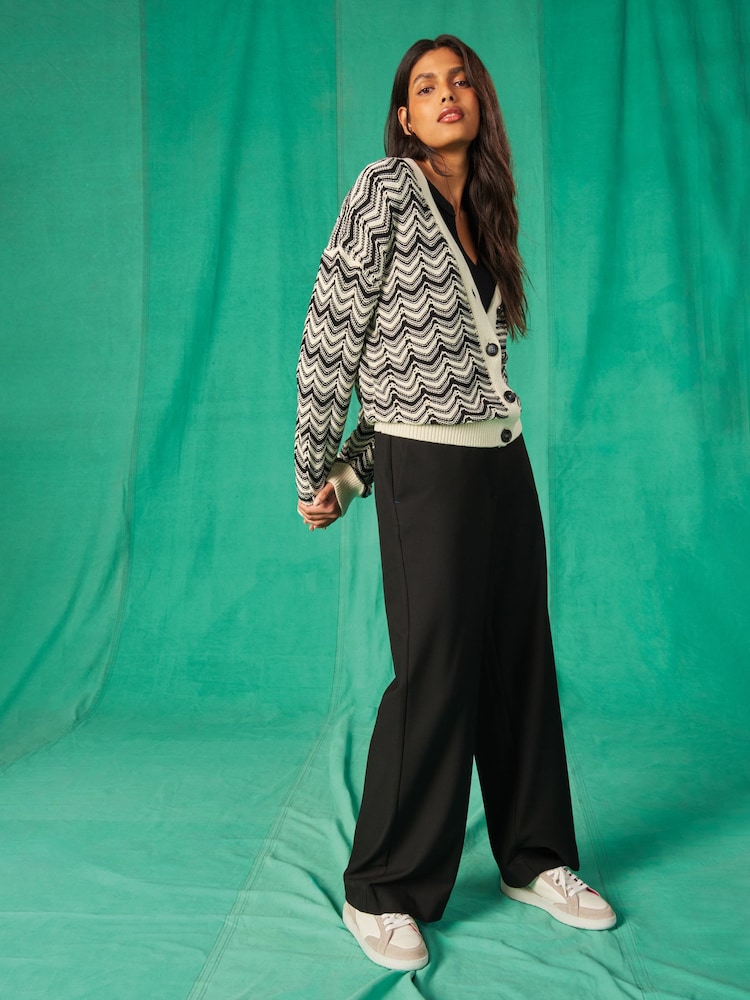 White Stuff Black Wide Leg Belle Trousers - Image 1 of 5 White Stuff Black Wide Leg Belle Trousers - Image 1 of 5