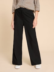 White Stuff Black Wide Leg Belle Trousers - Image 2 of 5