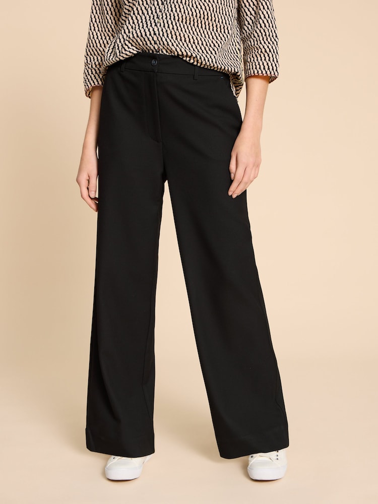 White Stuff Black Wide Leg Belle Trousers - Image 2 of 5 White Stuff Black Wide Leg Belle Trousers - Image 2 of 5