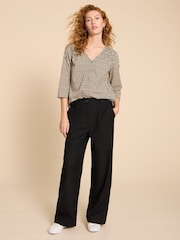 White Stuff Black Wide Leg Belle Trousers - Image 4 of 5