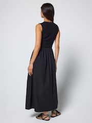 SCAMP & DUDE Black Jersey Woven Mix Midi Dress - Image 2 of 4