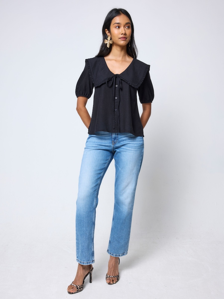 SCAMP & DUDE Black Collared Blouse - Image 1 of 5 SCAMP & DUDE Black Collared Blouse - Image 1 of 5