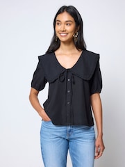 SCAMP & DUDE Black Collared Blouse - Image 2 of 5