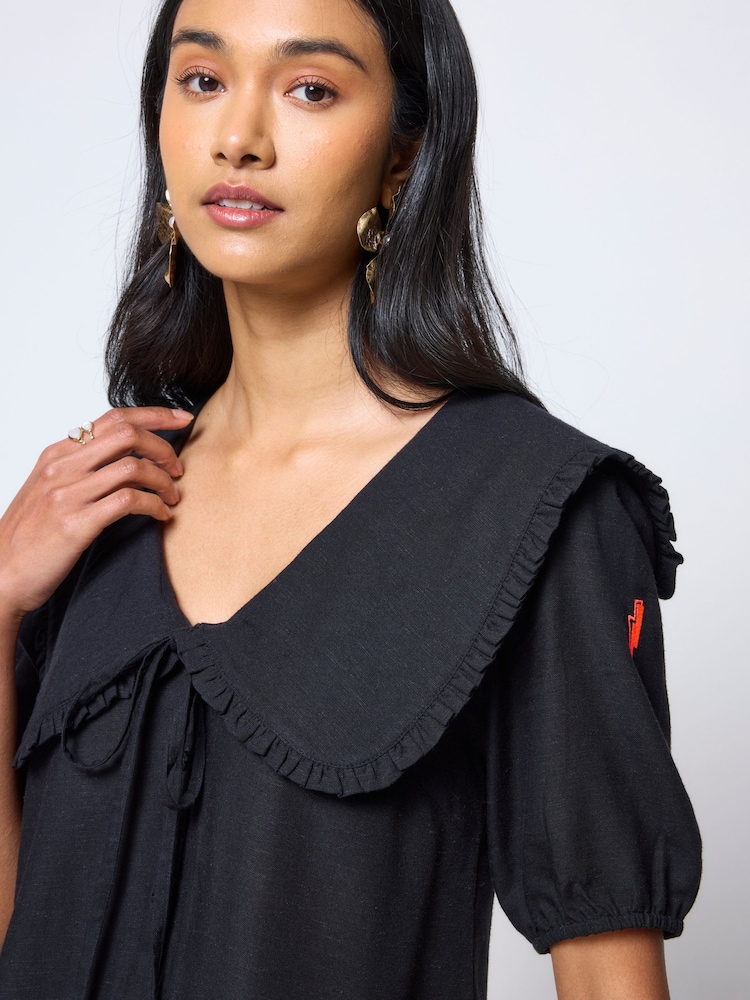 SCAMP & DUDE Black Collared Blouse - Image 5 of 5 SCAMP & DUDE Black Collared Blouse - Image 5 of 5