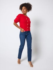 SCAMP & DUDE Red Short Sleeve Cardigan - Image 3 of 6