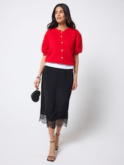 SCAMP & DUDE Red Short Sleeve Cardigan - Image 4 of 6