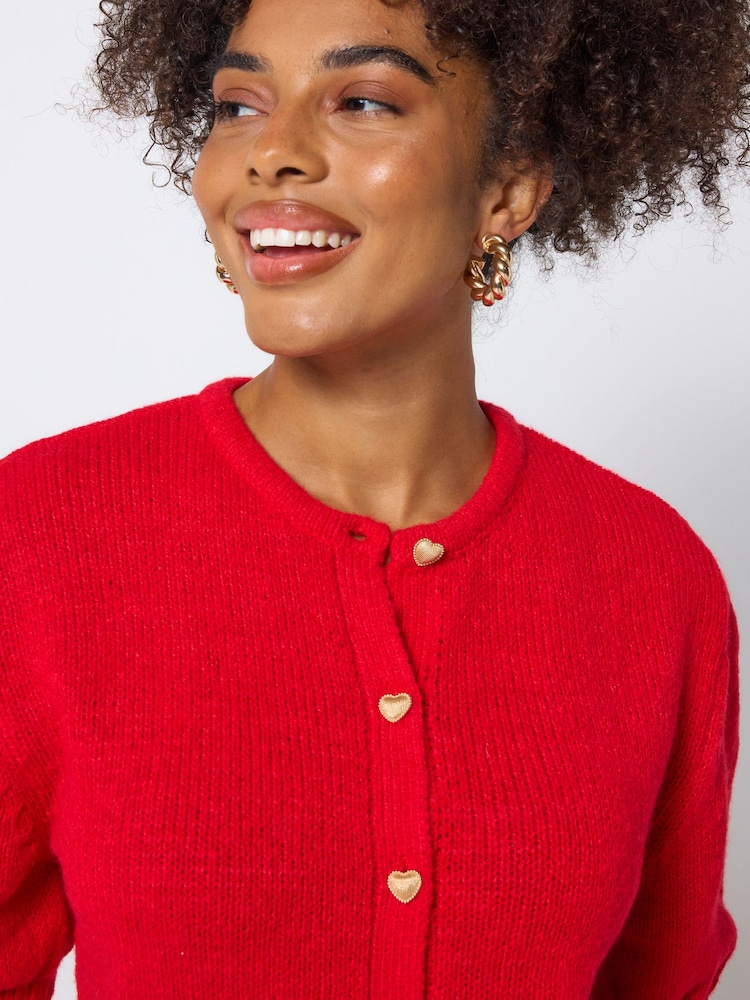 SCAMP & DUDE Red Short Sleeve Cardigan - Image 6 of 6 SCAMP & DUDE Red Short Sleeve Cardigan - Image 6 of 6