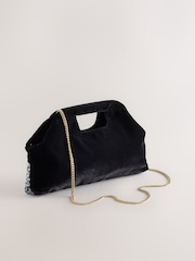 Blue Velvet Embellished Clutch Bag - Image 6 of 9