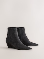 Grey Suede Standard/Wide Fit Forever Comfort® High Wedge Ankle Leather Boots - Image 6 of 9