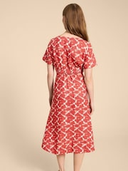 White Stuff Red Ivy 100% Linen Midi Dress - Image 2 of 6