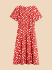 White Stuff Red Ivy 100% Linen Midi Dress - Image 5 of 6