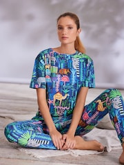 Blue Lucy Tiffney at Next Cotton Short Sleeve Pyjamas - Image 1 of 8