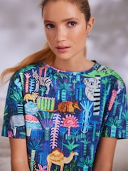 Blue Lucy Tiffney at Next Cotton Short Sleeve Pyjamas - Image 4 of 8