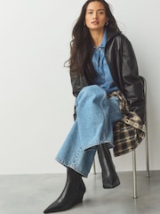 Black Standard/Wide Fit Forever Comfort® High Wedge Ankle Leather Boots - Image 2 of 4