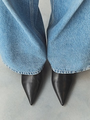 Black Standard/Wide Fit Forever Comfort® High Wedge Ankle Leather Boots - Image 4 of 4