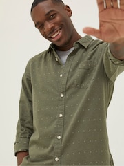 FatFace Green Kaber Dobby Shirt - Image 2 of 5