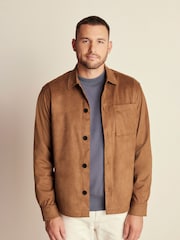 Tan Brown Faux Suede Shacket - Image 1 of 5