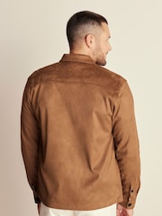 Tan Brown Faux Suede Shacket - Image 3 of 5