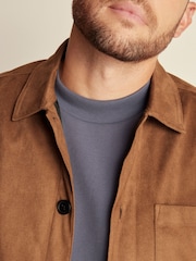Tan Brown Faux Suede Shacket - Image 4 of 5