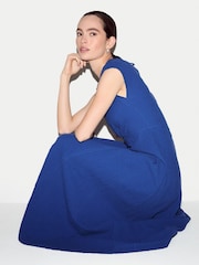 Jigsaw Blue Crinkle Cotton Dress - Image 4 of 6